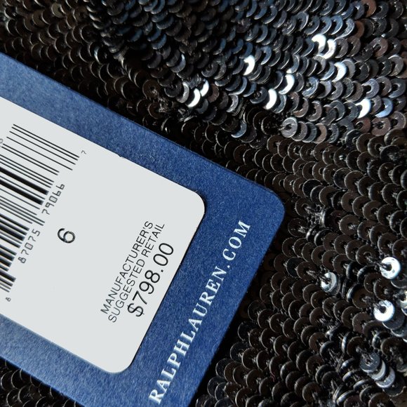 Ralph Lauren black solid sequin silk mini skirt - Picture 7 of 7